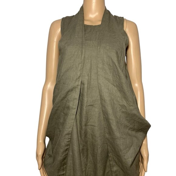Avant Garde Grunge Long Maxi Dress Women’s Sz M Lagenlook Linen Draped Rick - Picture 6 of 11